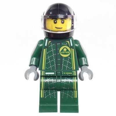 Figurine Race Driver, Dark Green Lotus Racing Suit, Black Helmet du set 76907