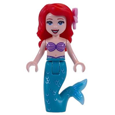 Minifigure Ariel - Mermaid Form, Dark Turquoise Tail, Bright Pink Flower del set 43207