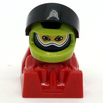 Minifigura Racer - Lime Helmet,  Black Visor, Red Body del set 8364
