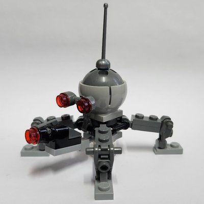 Figurine Dwarf Spider Droid, Dark Bluish Gray Dome, Shooter Cannon du set 75142