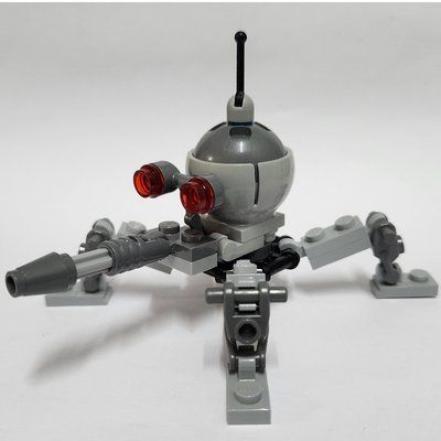 Figurine Dwarf Spider Droid, Dark Bluish Gray Dome, Fixed Dark Bluish Gray Cannon du set 75016