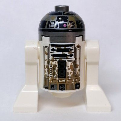 Figurine Astromech Droid, R2-D2, Flat Silver Dome, Mud Stains, Dual Sided Printed Body du set 75330