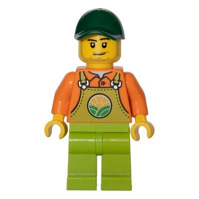 Figurine Orange Torso, Lime Overall, Dark Green Cap du set 30590