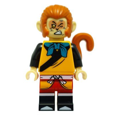 Minifigure Monkey King, Dark Turquoise Bow, Winking from set 80039