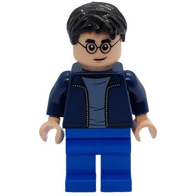 Figurine Harry Potter, Open Dark Blue Jacket over White Shirt, Blue Legs du set 76408