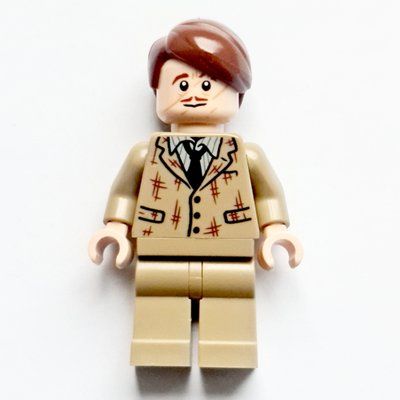 Minifigura Remus Lupin, Dark Tan Suit, Reddish Brown Hair del set 76407
