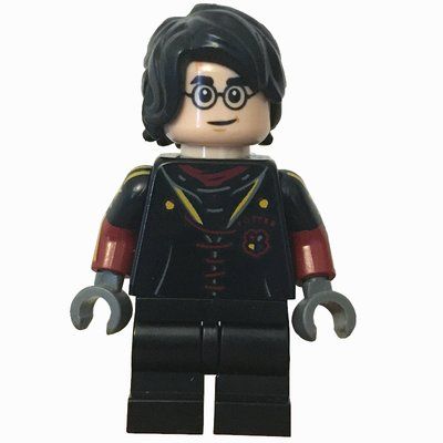 Minifigure Harry Potter, Tournament Uniform Black and Dark Red with Printed Arms, Medium Legs from set 76406