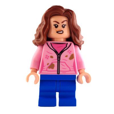 Figurine Hermione Granger, Bright Pink Hoodie over Dark Pink Shirt, Medium Legs, Angry du set 76401