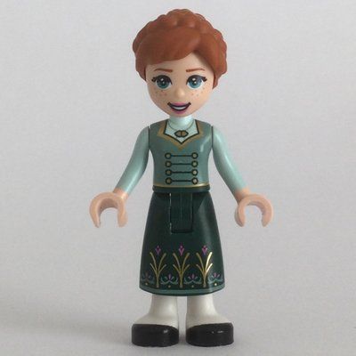 Minifigura Anna - Sand Green Tunic, Dark Green Skirt del set 43204