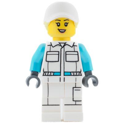 Minifigure Woman, White Jumpsuit and Cap from set 40526