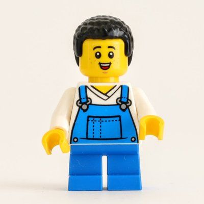Figurine Boy, Blue Overalls, Black Hair du set 60346