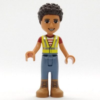 Minifigure River - Safety Jacket, Sand Blue Pants del set 41712