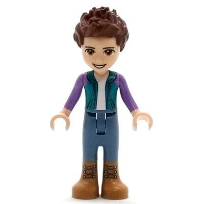 Minifigure Ethan - Dark Turquoise Shirt, Sand Blue Pants, Reddish Brown Hair from set 41705
