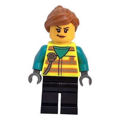 Figurine Woman, Vibrant Yellow Safety Vest, Black Legs du set 60336