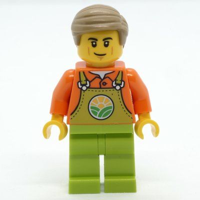 Figurine Farmer, Lime Overalls, Dark Tan Hair du set 60336