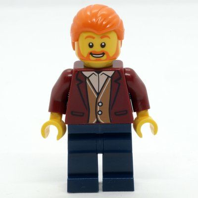 Figurine Man, Dark Red Jacket, Dark Blue Legs, Orange Hair du set 60336