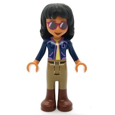 Minifiguur Savannah - Dark Blue Jacket, Dark Tan Pants, Black Hair uit set 41722