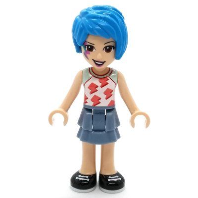 Figurine Evelyn - White Top, Sand Blue Skirt, Dark Azure Hair, Face Paint du set 41708