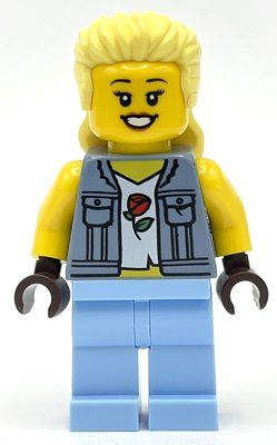 Minifigur Sand Blue Torso, Bright Light Blue Legs, Bright Light Yellow Hair aus Set 60339