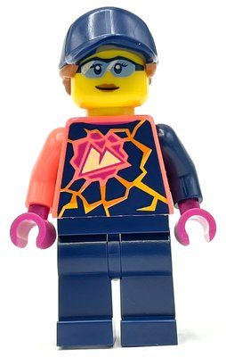 Minifigur Coral Torso, Dark Blue Legs, Dark Blue Cap, Dark Orange Hair aus Set 60339