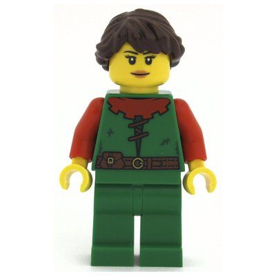 Minifigure Forestwoman, Reddish Brown Hair (2022) del set 40567