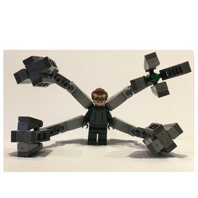 Minifigurka Dr. Octopus / Doc Ock, Dark Green Outfit, Large Arms z zestawu 76174