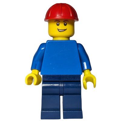 Minifigure Blue Torso, Dark Blue Legs, Red Hat del set 19009