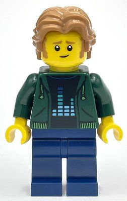 Figurine Dark Green Torso, Dark Blue Legs, Medium Nougat Hair du set 10303