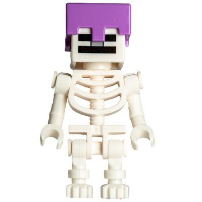 Figurine Skeleton, Square Skull, Medium Lavender Helmet (78132 Torso) du set 21189