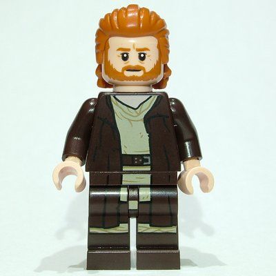 Minifigurka Obi-Wan Kenobi - Dark Brown Robe, Long Hair z zestawu 75334