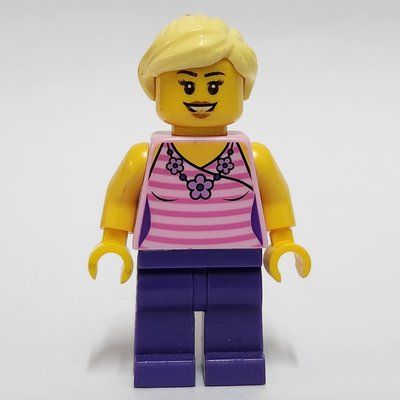 Figurine Bright Pink Torso, Dark Purple Legs, Bright Light Yellow Hair du set 910023