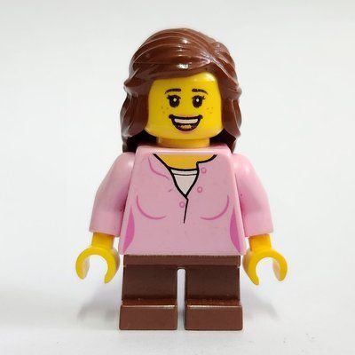 Figurine Kid - Bright Pink Torso, Reddish Brown Legs, Reddish Brown Hair du set 910023