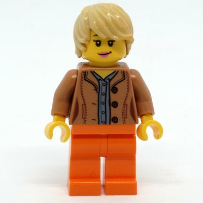 Figurine Medium Nougat Torso, Bright Light Orange Legs, Tan Hair du set 910023