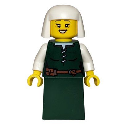 Figurine Castle Woman, Dark Green Dress, White Headdress du set 10305