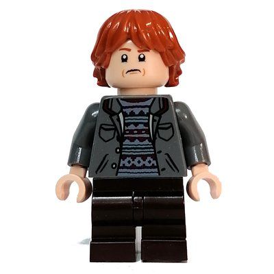 Figurine Ron Weasley, Dark Bluish Gray Jacket, Medium Dark Brown Legs du set 76405