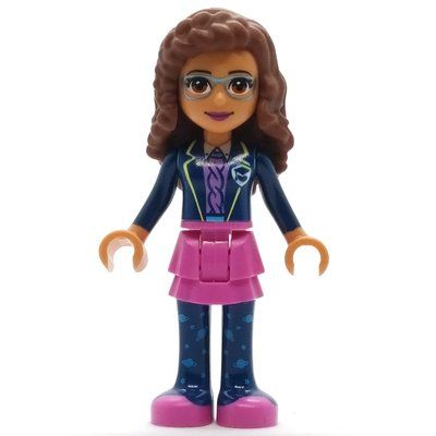 Minifigur Olivia - Dark Blue Jacket, Dark Pink Skirt aus Set 41706