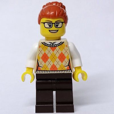 Figurine Tan Torso, Dark Brown Legs, Dark Orange Hair du set 10308