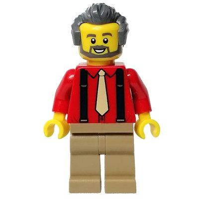 Figurine Red Torso, Dark Tan Legs, Dark Bluish Grey Hair du set 10308