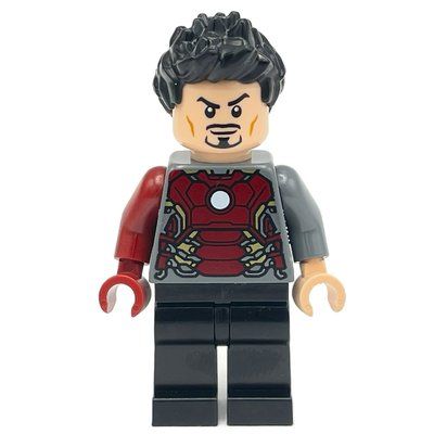 Figurine Tony Stark Transforming into Iron Man, Dark Bluish Grey Torso du set 76210
