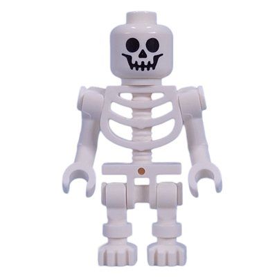 Figurine Skeleton, Standard Face, Bent Arms, Vertical Hand Clips, 78132 Torso, 3626c Head du set 77075