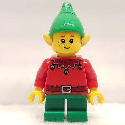Minifigurka Elf - Red Torso, Green Legs, Bright Green Hat z zestawu 40564
