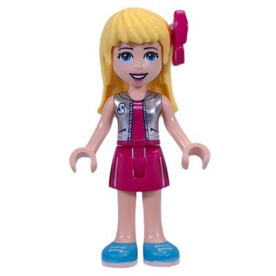 Minifigurka Stephanie - Silver Top, Magenta Skirt, Bow z zestawu 4002022