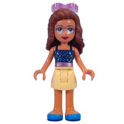 Minifigurka Olivia - Dark Blue Top, Bright Light Yellow Skirt, Glasses z zestawu 4002022