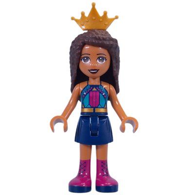 Minifigurka Andrea - Dark Turquoise Top, Dark Blue Skirt, Crown z zestawu 4002022