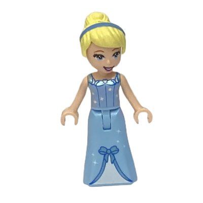 Minifigure Cinderella - Bright Light Blue Dress, White Under-Dress - Thin Hinge del set 43192