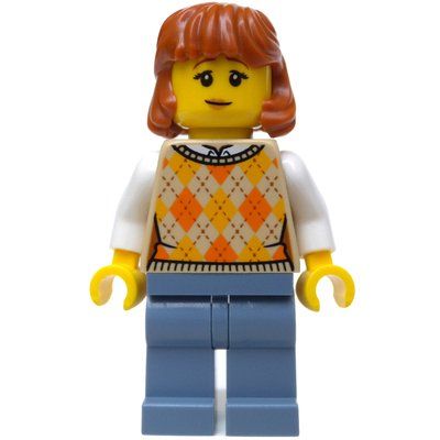 Figurine Tan Torso, Sand Blue Legs, Dark Orange Hair du set 80111