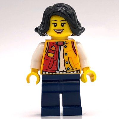 Figurine Orange Torso, Dark Blue Legs, Black Hair du set 80111