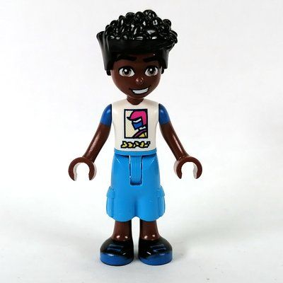 Minifigure Zac - White Top, Medium Azure Pants del set 41751