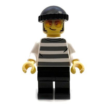 Figurine Criminal, Prison Sweater, Black Legs, Black Beanie, Orange Glasses du set 60392