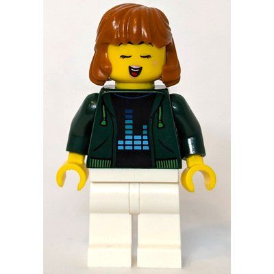 Figurine Woman, Dark Green Jacket, White Legs, Dark Orange Hair du set 60388